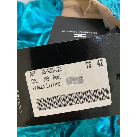 Elizabetta Franchi Metallic Blue Strapless Mini Dress EU 42 US 6 S Club 7030 - Picture 8 of 14